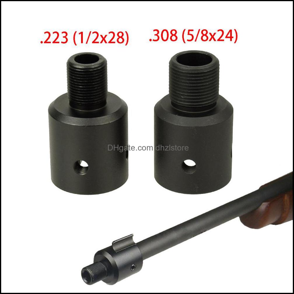 

Others Tactical Accessories Gear Aluminum Ruger 1022 10/22 Muzzle Brake Adapter 1/2X28 & 5/8X24 .750 Barrel End Thread Protector Combo .223, Black