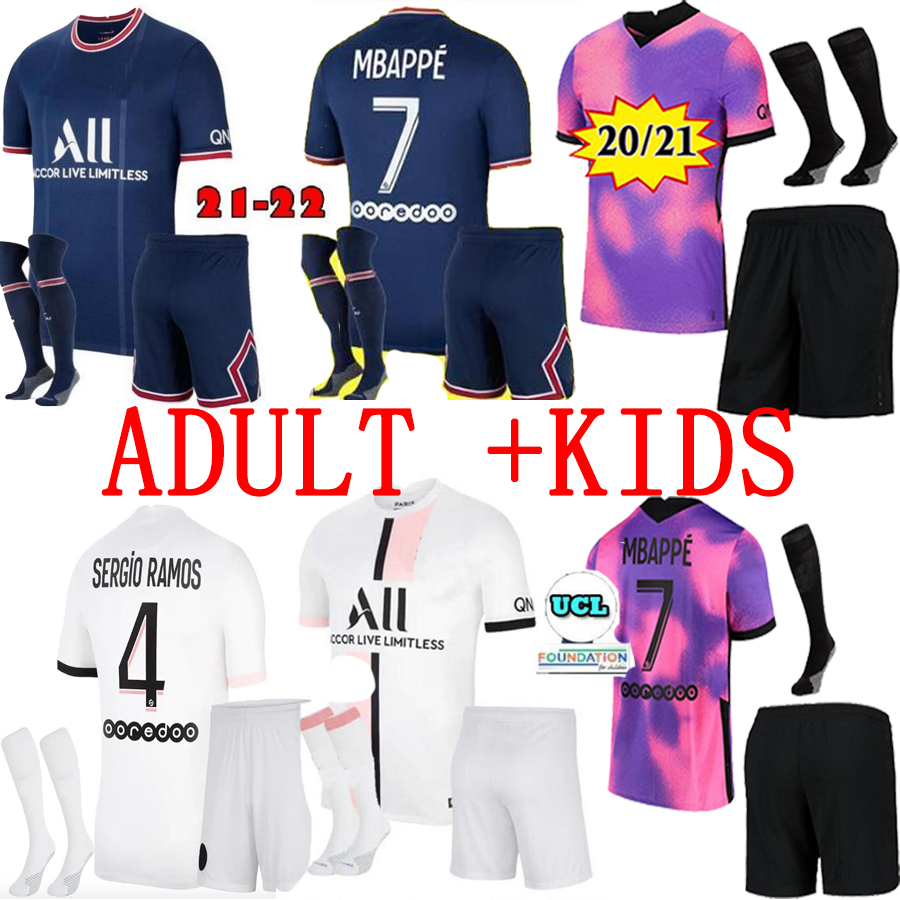 

adult kids kit Paris 2021 2022 soccer jerseys MBAPPE ICARDI uniform maillot de foot hommes KIMPEMBE 4TH GANA KEAN NEYMAR MARQUINHOS 21 22 Maillots football shirt, Yellow