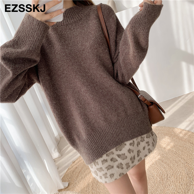 

warm womens sweaters 2021 thick autumn winter womens wool sweater oversize female women chic female loose womens jumper pull, Black