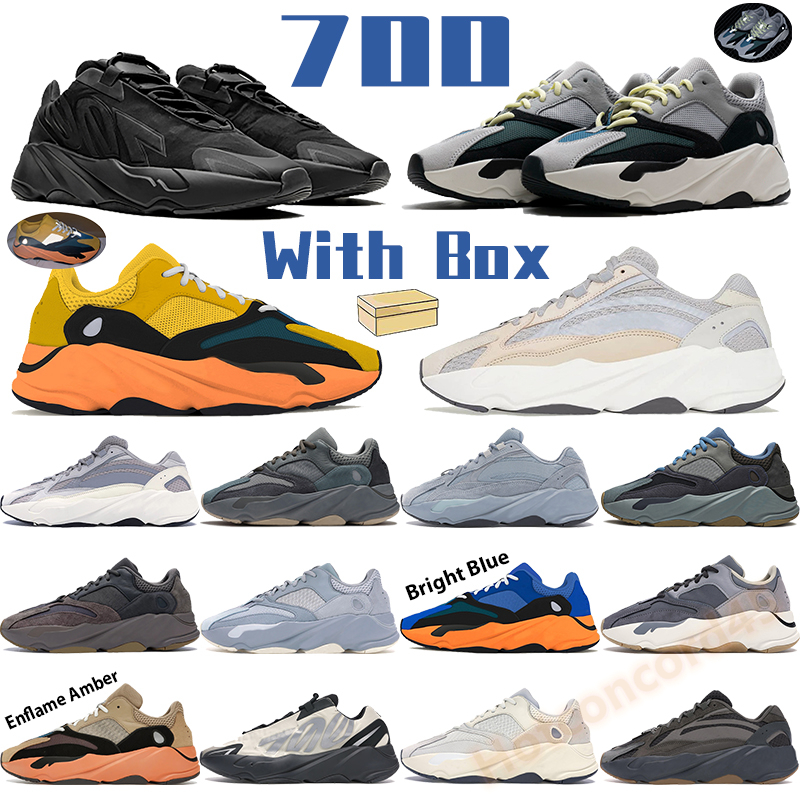 

700 v2 reflective running shoes sun bright blue OG solid grey men women sports sneakers static cream triple black enflame amber mens trainers, Bubble wrap packaging