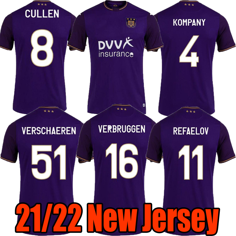

Men top 21 22 RSC Anderlecht soccer jerseys SAMBI 48 VERSCHAEREN 51 LARSEN 11 AMUZU 40 CULLEN 8 HOME AWAY 2021 2022 Classic sports JERSEY FOOTBALL SHIRTS