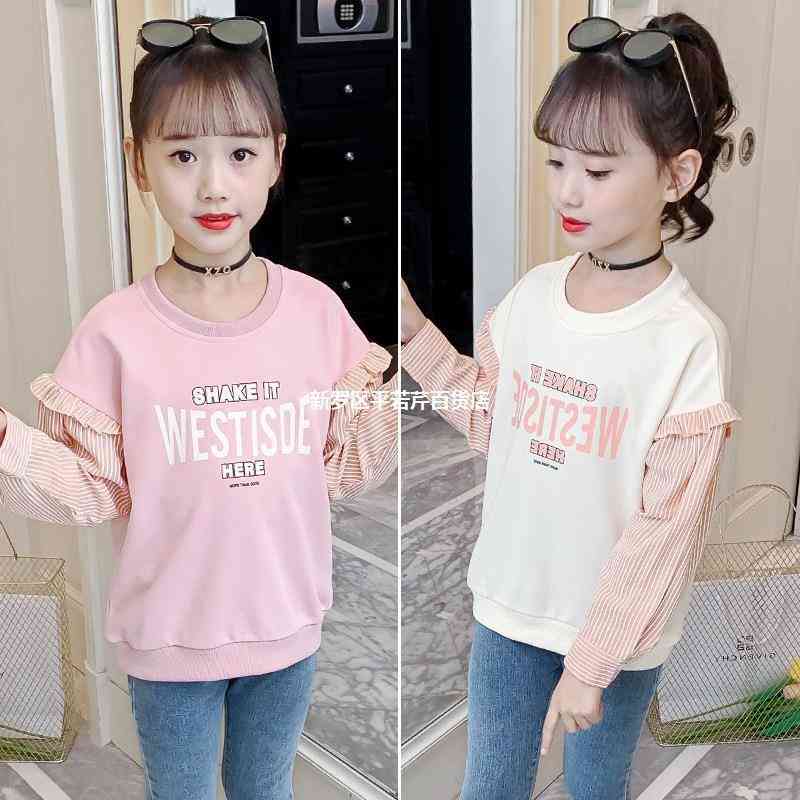 

6 fake 10 girl bottomed T-shirt, sweater, big boy, 10 spring and Autumn Age pullover, 911 girl, 12 crew neck, two pieces