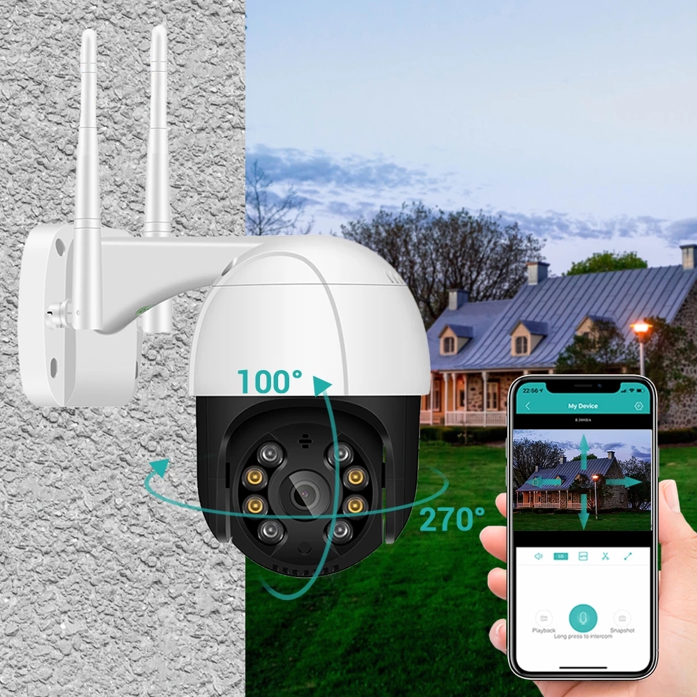 

3MP Mini PTZ Wifi Camera Auto Tracking 4xDigital Zoom AI Human Detection ONVIF Wireless Waterproof IP XMeye ICSEE H.265X