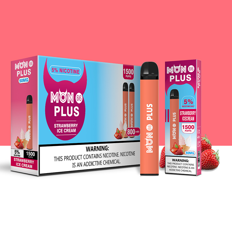 

Mon 66 Plus Disposable Vape Electronic Cigarettes Pod Device 800mAh Battery 5.2ml 1500 Puffs 1.6ohm 10 Flavors E-cigarettes