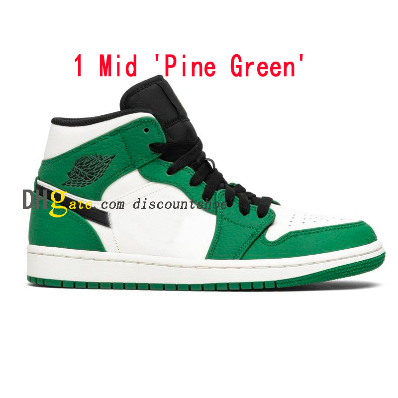 

jumpman 1 Mid Pine Green Basketball shoes 1s High men women sneakers 852542 301, 555088 311