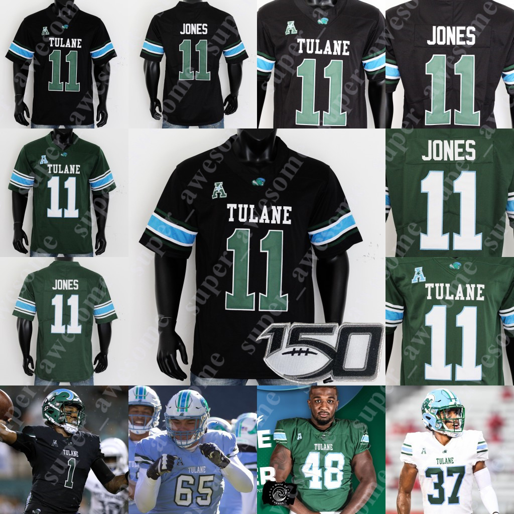 

Tulane Green Wave Football Jersey DJ Douglas Jack Collins Alfred Thomas Connor Prouet Larry Brooks Armoni Dixon Kiland Harrison Noah Seiden Mandel Eugene Jr, Black-150th