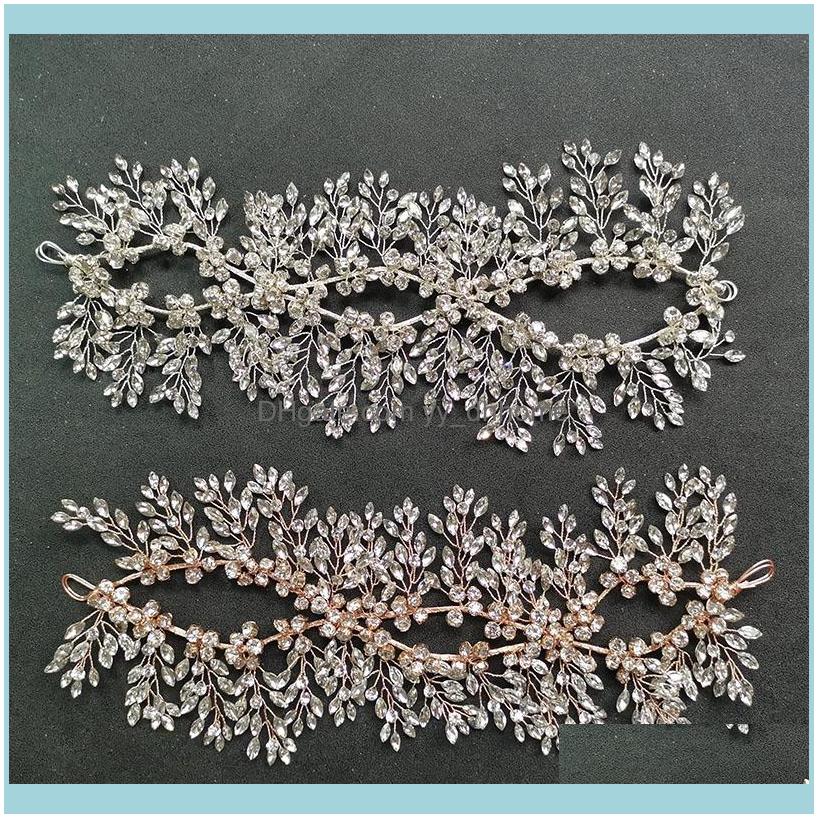 

Jewelryluxury Handmade Flexible Crystal Rhinestone Bridal Tiara Headband Wedding Hair Aessories Bridesmaids Women Jewelry Clips & Barrettes