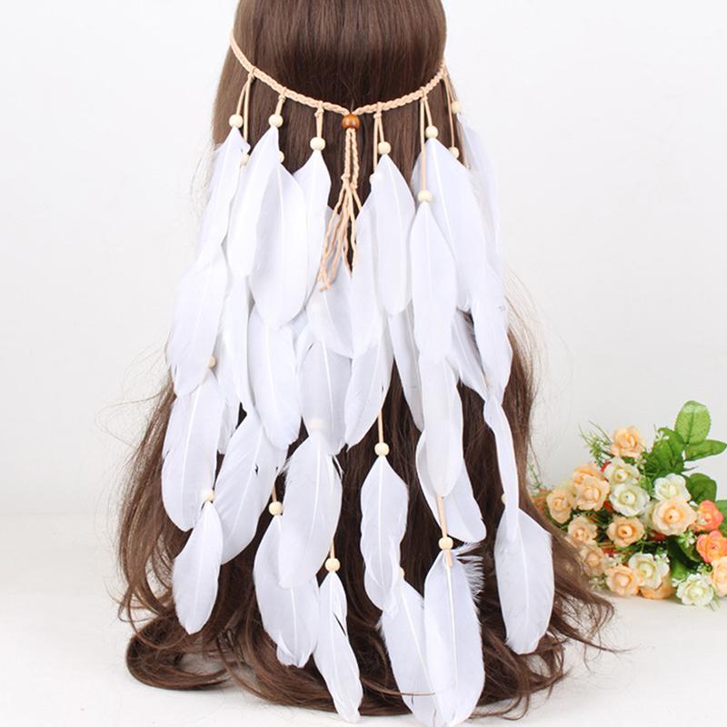 

Hair Accessories Boho Feathers Headband Rope Headdress Headwear Tribal Hippie Party