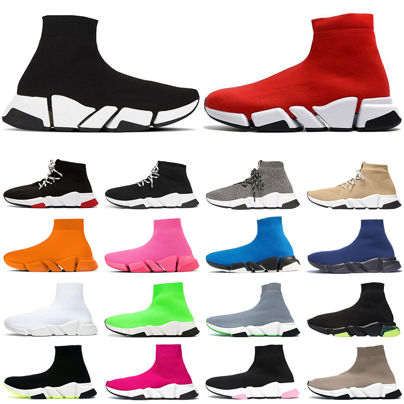 

Speed 2.0 men women sock shoes high top sneakers Black White Triple Red Beige yellow Pink Grey lace up mens fashion trainer
