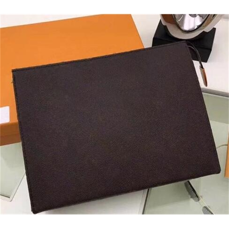 

top sale Wallet letter flower Coffee Black lattice mens bags women wallets Cosmetic bag zipper Handbags purses with box, Brown letter flower