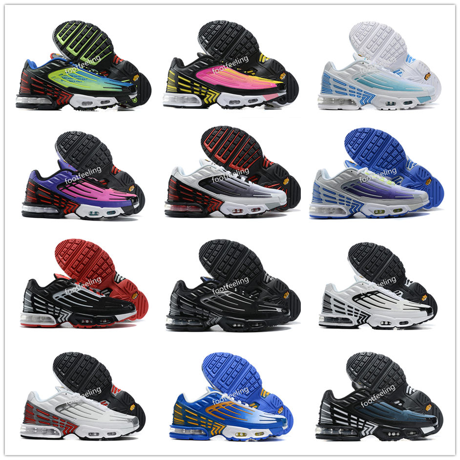 

tn plus 3 running shoes mens trainers chaussures Triple Black Laser Blue Bred Hyper Violet Silver Red Smoke Grey outdoor sports sneakers
