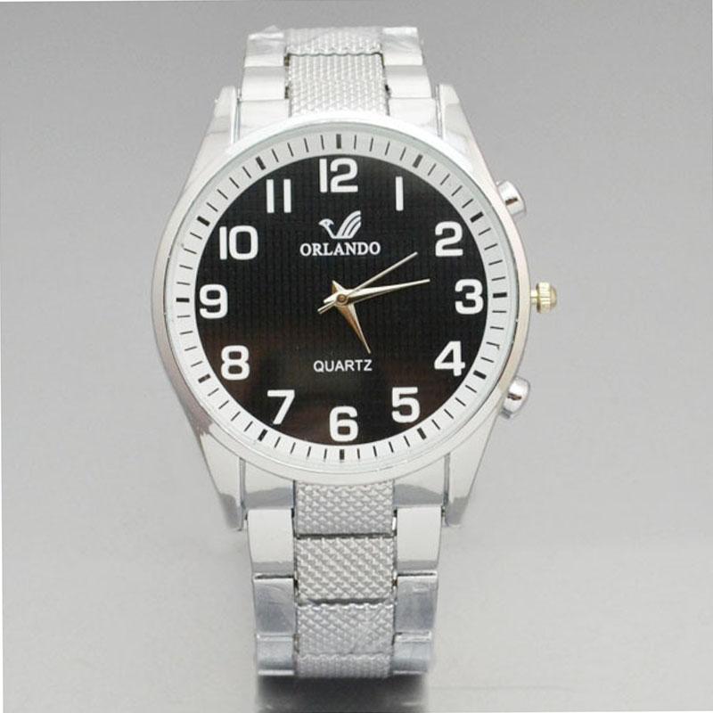 

Wristwatches Men's Business Watch For Sale Quartz Wristwatch Orlando Fashion Men Watches White Dial Steel Band Mens Relojes