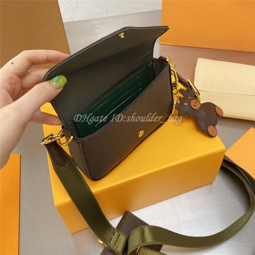 

Women 2021 Model Sets Two Pieces Handbags 2In1 Key Wallet Woven Straps Fashion Designers Famous Shoulder Bag With Calf Pendant Cross Body, Style z