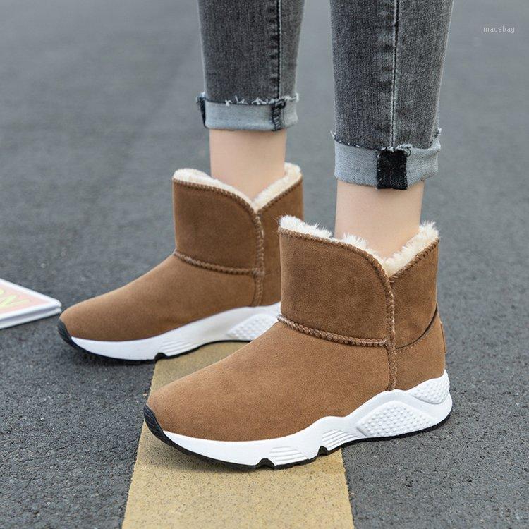 

Boots Snow Woman Nice Winter Women Ankle Boot Korean Fashion Non-slip Flat Booties Keep Warm Ladies Shoes Botas Mujer, Gray