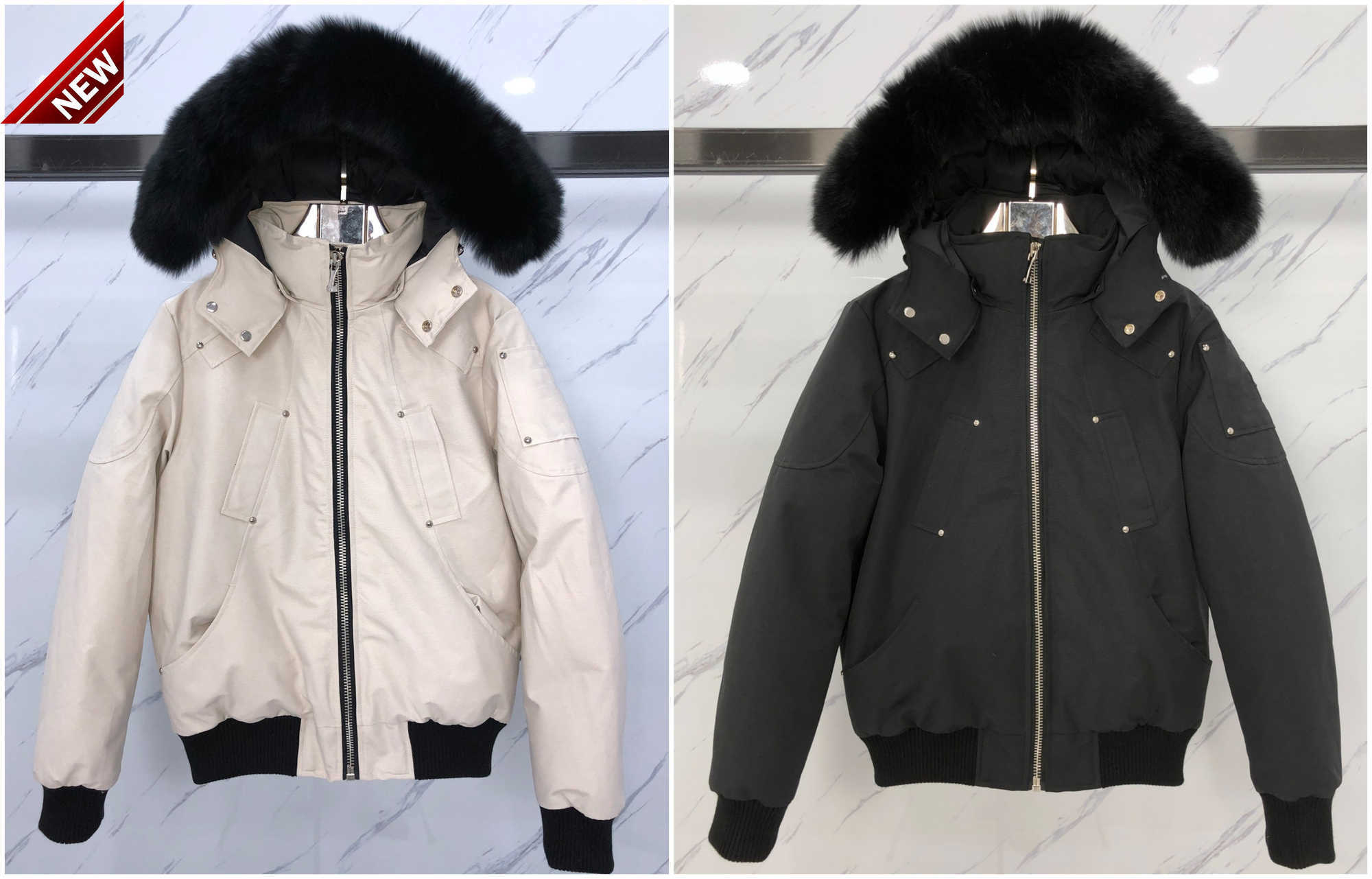 

2022 Down Jacket Men Fur Collar Parkas Winter Waterproof White Duck Coat Cloak Fashion Men And Women Couple Moose Casual Edition Warm Keeping, Red