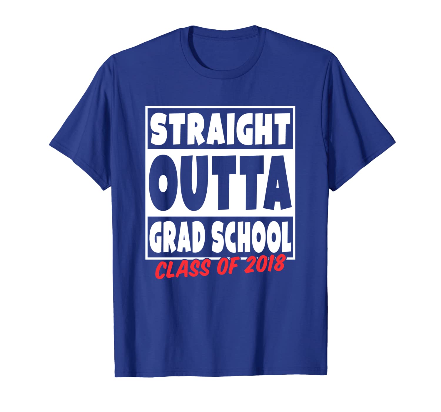 

straight outta grad school class of 2018 graduation shirt, White;black