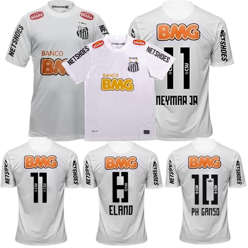 

1912 2011 2012 2013 Santos retro soccer jersey 11 12 13 NEYMAR JR Ganso Elano Borges Felipe Anderson vintage classic football shirts jersey, 11/12 home