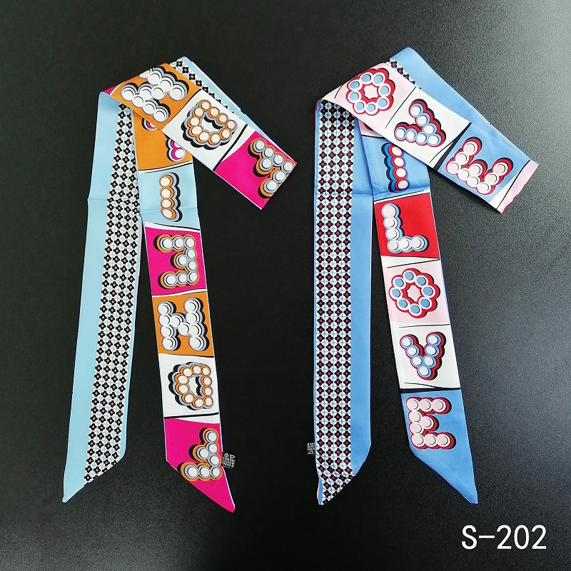 

2021 Designer Headband Luxury Brand scarf Women's Summer Thin Scarves High Quality Silk neckerchief Size 6*120cm