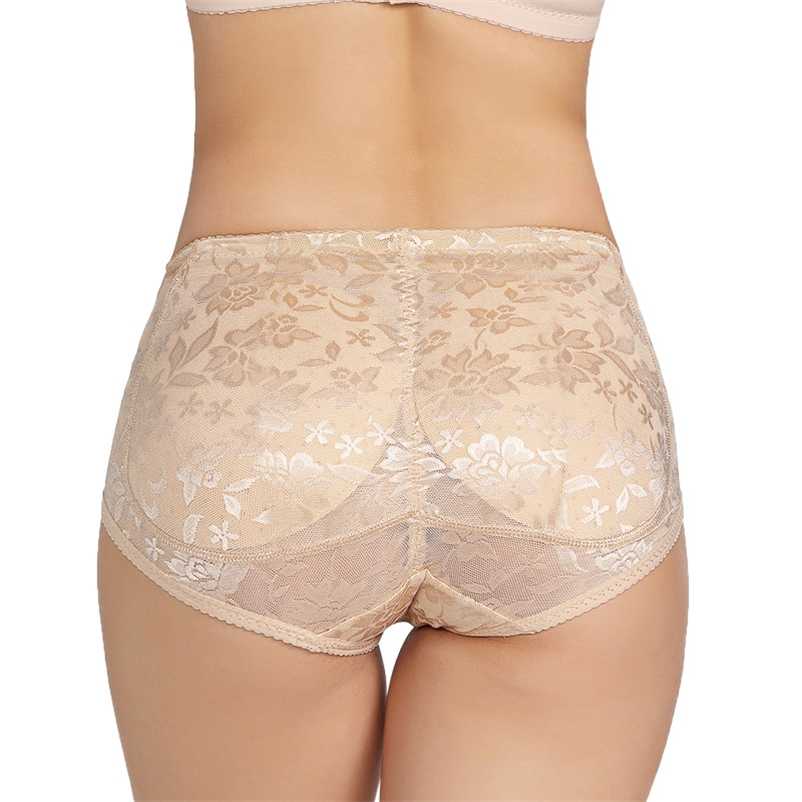 

Sexy Buttocks Fake Butt Panties Women's Mid-waist Triangle Full Hip Sponge Padded 211230, Black