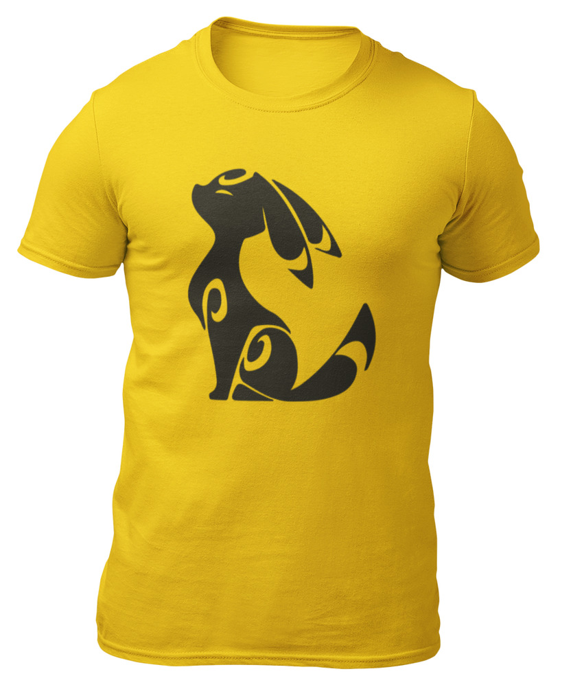 

T-shirt-umbreon silhouette-yellow jersey-t-shirt -, White;black