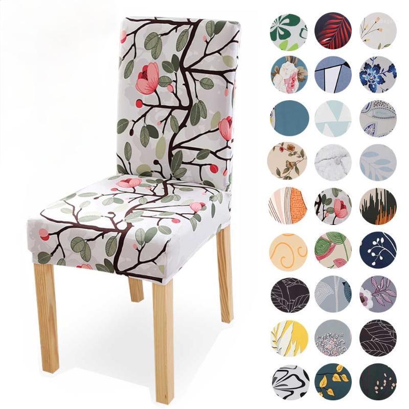 

Chair Covers Floral Printing Flower Stretch Cover Elastic Seat Printed Anti-dirty Slipcovers Restaurant Banquet El Home