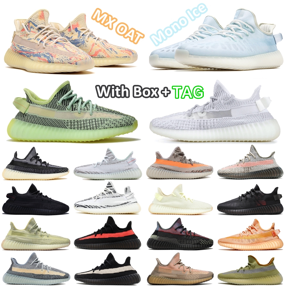 

3M Static Reflective yeezy yeezys 350 v2 black kanye mens Running shoes Semi Frozen Butter Yellow Blue zebra Shoe Top Quality west Designer