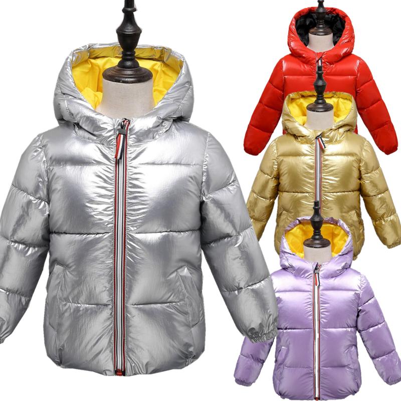 

Coat 2021 Children Winter Space Jacket Girl Silver Gold Boys Casual Hooded Baby Clothing Outwear Kids Waterproof