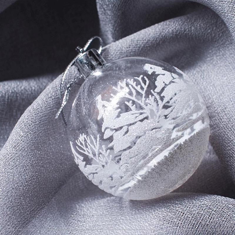 

Christmas Decorations Transparent White Color Balls Tree Hanging Pendants Xmas 2021 Year Gift Orna K6D3