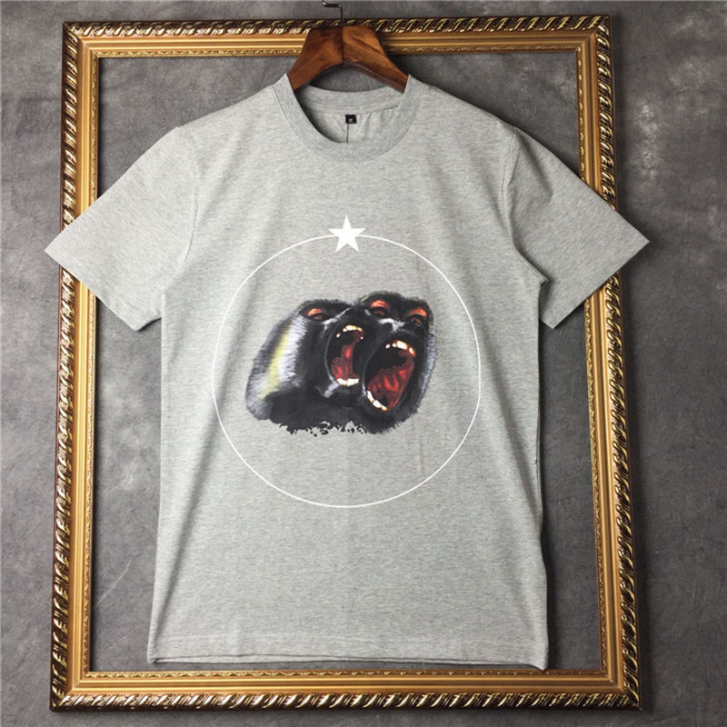 

Summer T Shirt Mens Stylist T Shirt Men Women T Shirt Hip Hop Roar Orangutan Monkey Circle Star Short Sleeve Size S-XXL, White;black