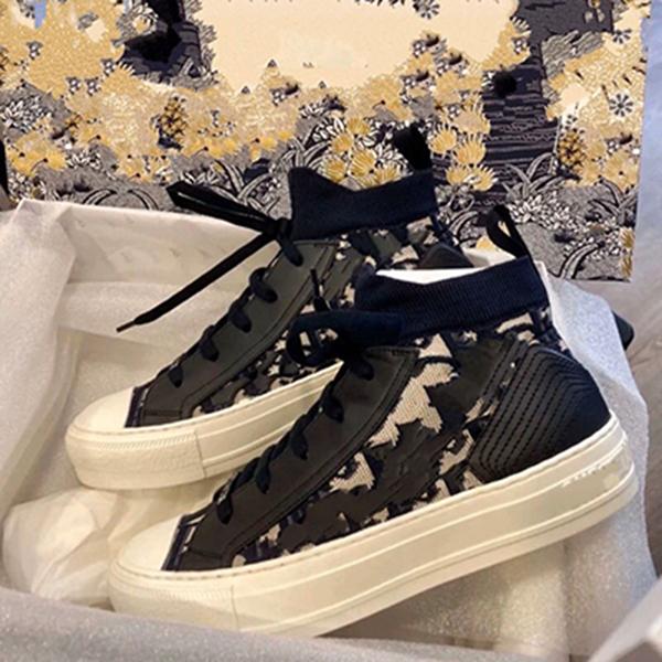 

2021 Luxury design Arrival Women Walking Sneaker Blue Oblique Technical Mesh Sneakers Classic Platform Shoes Grils Lace-up Trainers, 1 no box