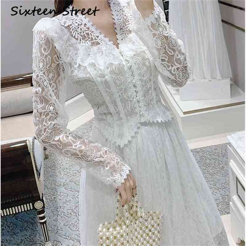 

White Solid Mesh Lace Blouse High Wasit Skirts Woman 2 Piece Sets Vintage Fashion Shirts And Skirt Female Elegant 210603, Maroon
