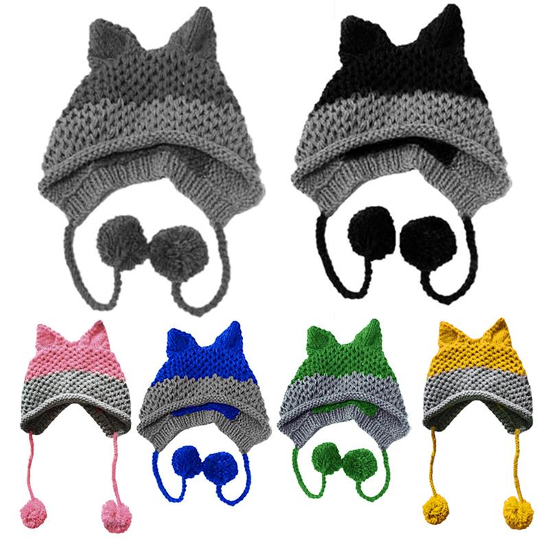 

Other Event & Party Supplies Cartoon Cute Ears Beanie Winter Warmth Thickening 100% Handmade Knitted Hat Adult Female
