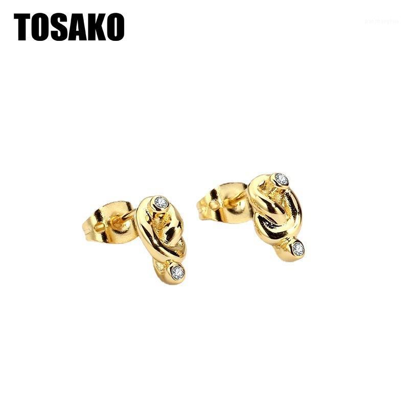 

Stud TOSAKO Earrings For Women Fashion Jewelry Personality Simple Geometry, Golden;silver