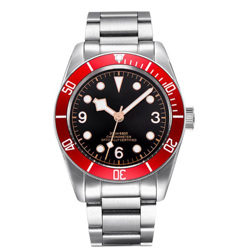 

Wristwatches 41mm Sterile Dial Automatic Mechanical Mens Watch Miyota Movement Luminous Swim Sapphire Glass Military Diver WristWatch Men, No6