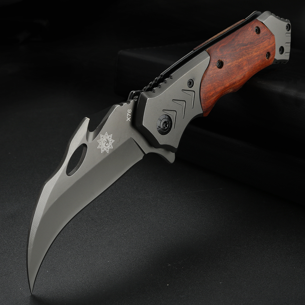 

Foding Knife with Curved Bade Pocket Foding Knife Sma Outdoor Camping and Hunting Unpacking Too EDC Knives