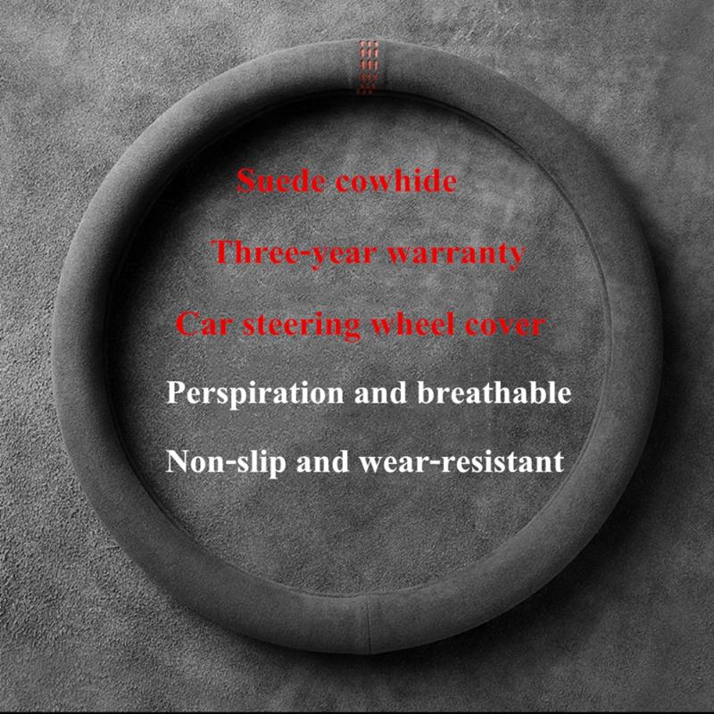 

Steering Wheel Covers For Elantra XD I30 HD Avante MD UD 2001 2007 2010-2021 Suede Leather Car Cover Hollow Pattern Accessories