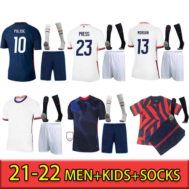 

2021 US Soccer Jersey #10 PULISIC YEDLIN BRADLEY Shirt United States #7 WOOD DEMPSEY ALTIDORE MEN+KIDS KIT SOCKS Football Uniform, Black;yellow