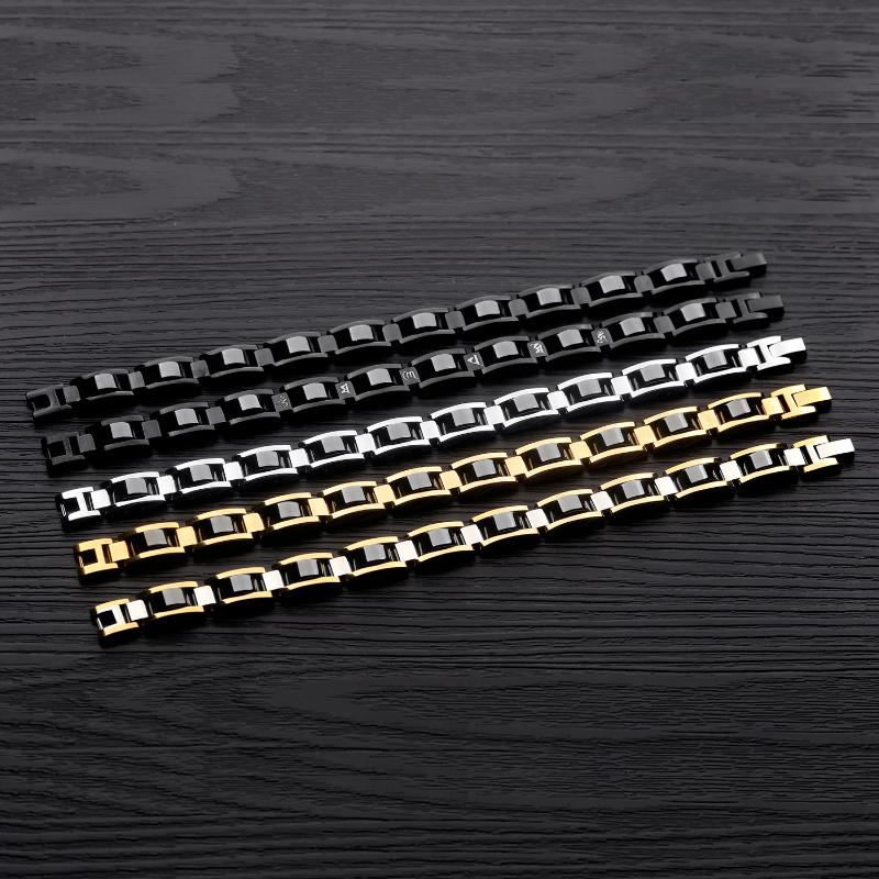 

Charm Bracelets Fashion Personality Jewelry Men's Titanium Steel Bracelet Domineering Coarse Magnet Comfortable Toggle-clasps Classic