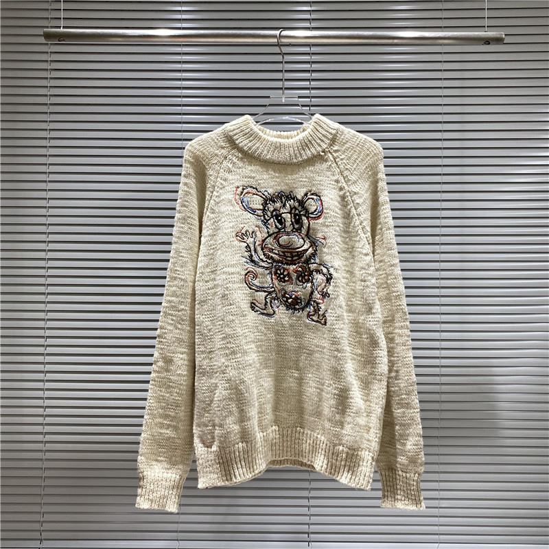 

Men Women Loose Designer Knit Sweater Casual Pullover Knitwear Sweaters Tops Fashion Lovely Tiger Cat Sheep Embroidery Pattern Jumpers Sweatshirts S-2XL, Shipping fees