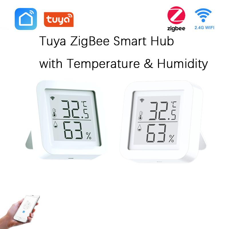 

Smart Home Control Tuya ZigBee Gateway Hub Bridge Life APP Wireless Remote Controller With Temperature & Humidity Sensor