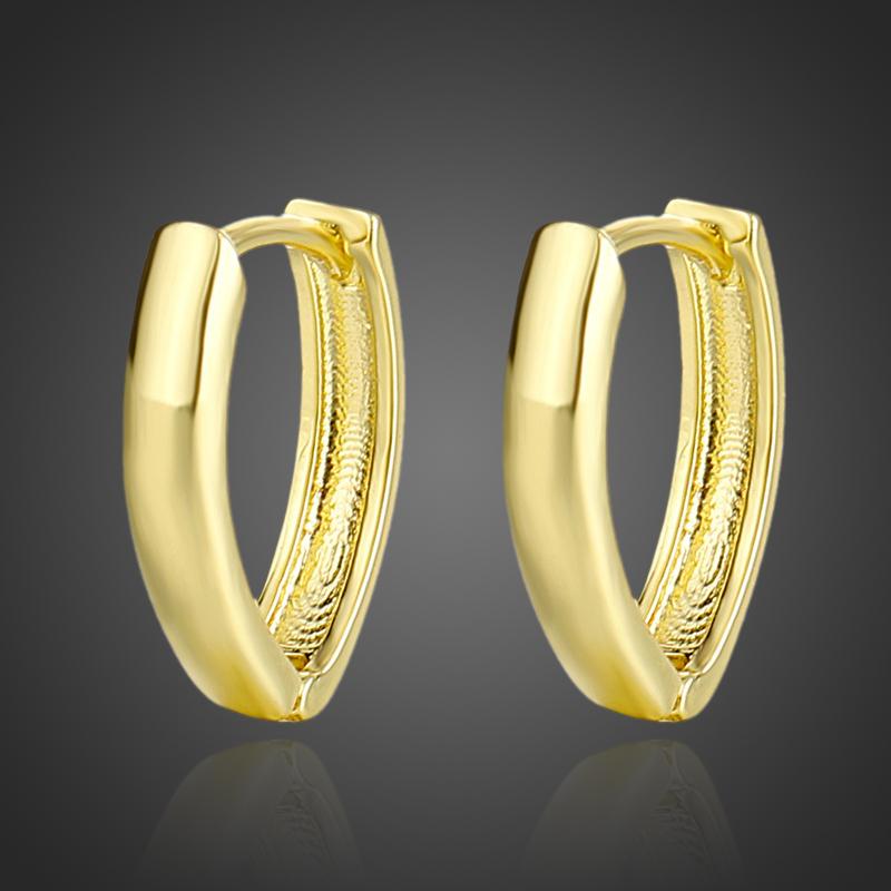 

Hoop & Huggie V-shaped Small Gold Earrings Glossy Geometric Triangle Cone Korean Jewelry For Women Party Gift Arrival