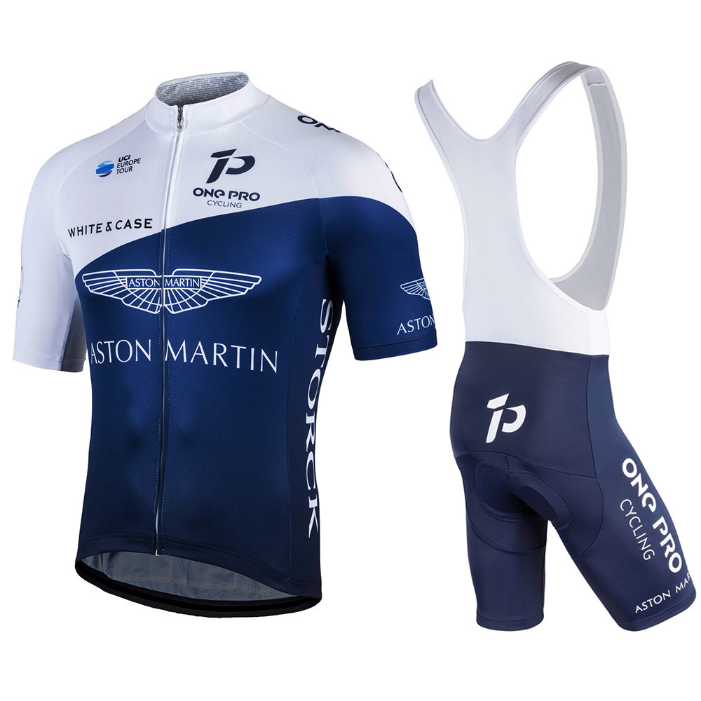 

Aston Martin Cycling Jersey Suit Men Blue Bicycle Clothes orm Pro Team Breathable Shirt Bib Shorts Set Maillot Road Ciclismo X0503, Gray