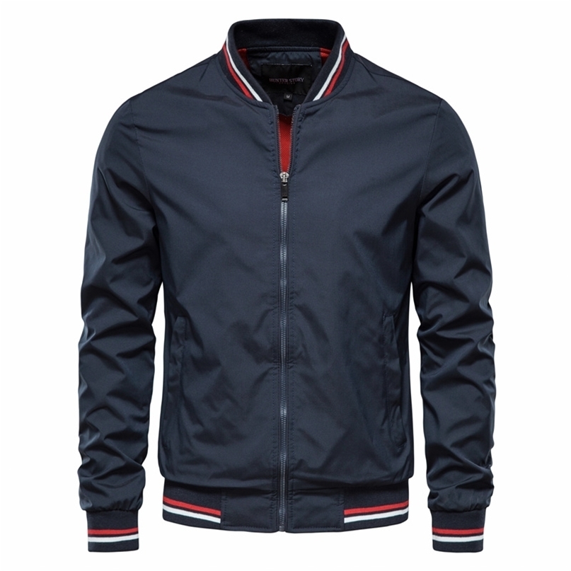 

AIOPESON Solid Color Bomber Jacket Men Casual Slim Fit Baseball s Jackets Autumn Fashion High Quality for 211110, Army green