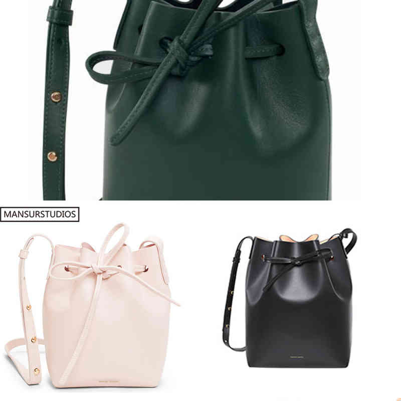 

Fashion Bag Tote Ansurstudios Mini Bucket Mansur Women Real Leather Shoulder , Gavriel Ladies Crossbody s Small for Girl 1130, Mini all pink