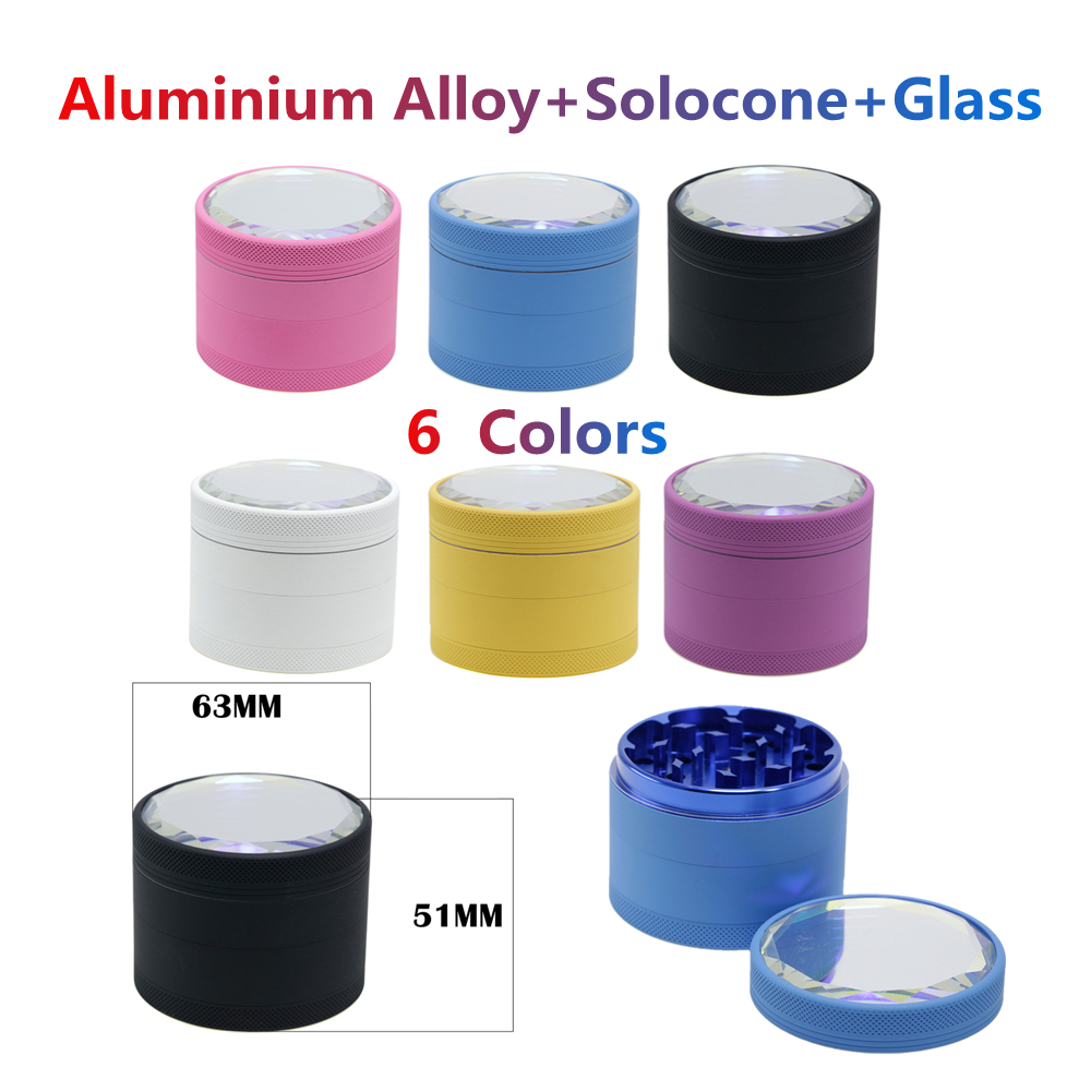 

Newest Aluminum Alloy Rubber Mirror Style Smoke Grinder 6 Colors E-cigarette Accessories Bag