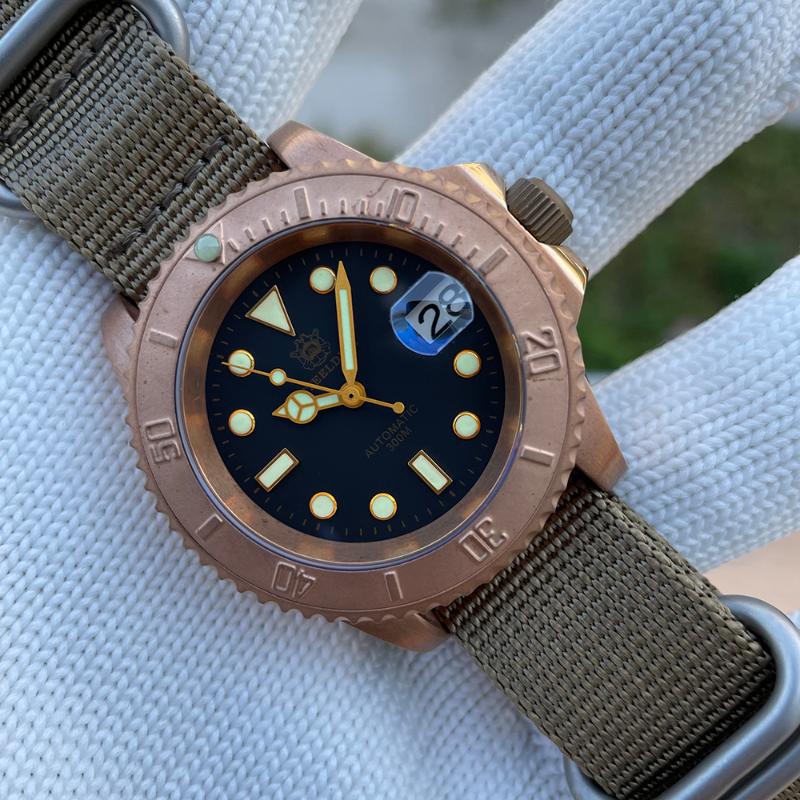 

Wristwatches STEELDIVE SD1953S Men's Luxury Bronze Diving Watch Luminous Japan NH35 Movement 300m Waterproof Mechanical Retro Wristwatch, 53s-hh-kn