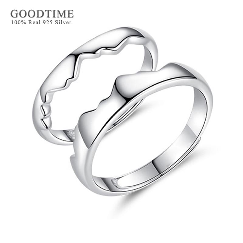 Cluster Rings Fashion Women Man 925 Sterling Silver For Lovers Mountain And Sea Couple Ring Jewelry Accessories Student Gift
