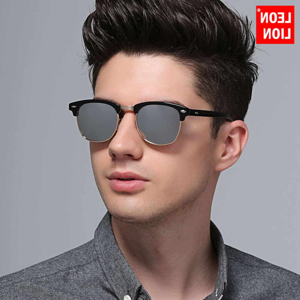 

sunglasses Leonlion 2021 Polarized Semi-Random Women/Men Vintage Rice Nail UV400 Classic Eyewear Designer Sunglasses, Black