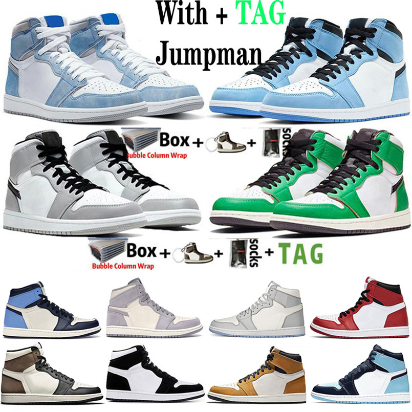 

!Air! 2021 Jumpman 1 1s Mens Basketball Shoes Obsidian University Blue Hyper Royal UNC Twist Silver Toe Dark Mocha Chicago Retro Sneakers Trainers, Other colors contact us