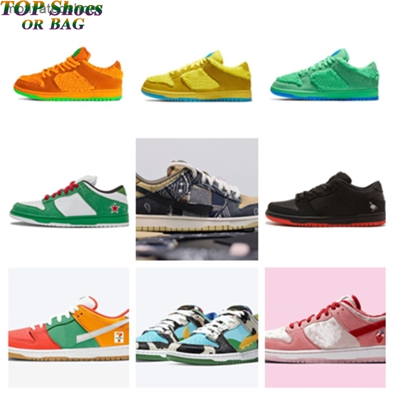 

With Box Hot SB Dunk x Bear Chunky Dunky Ben Milk Jerry's Ice Cream Casual Valentine's Day Bright Melon Gym Brazil lobster Med Pink Shoes, Color-7